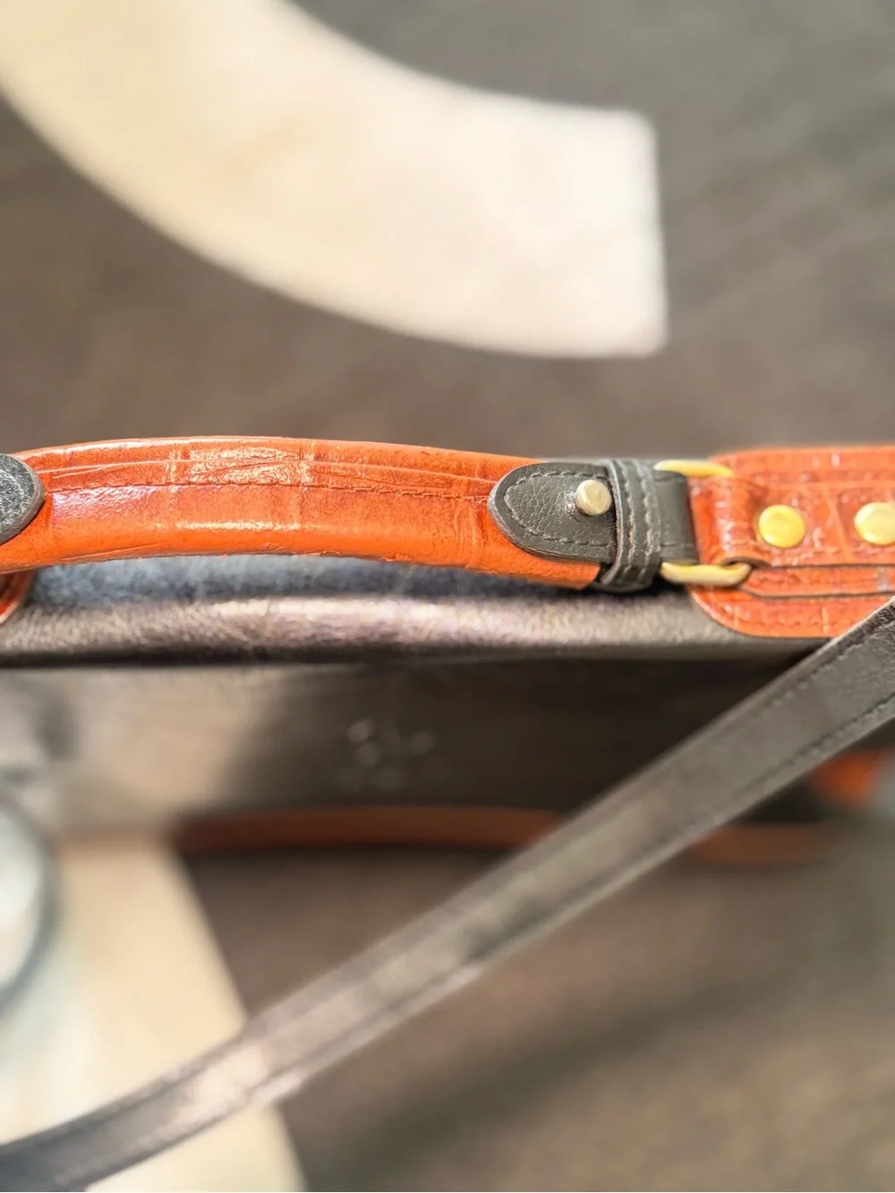 Bellerose Two-Tone Black & Brown Leather Briefcase